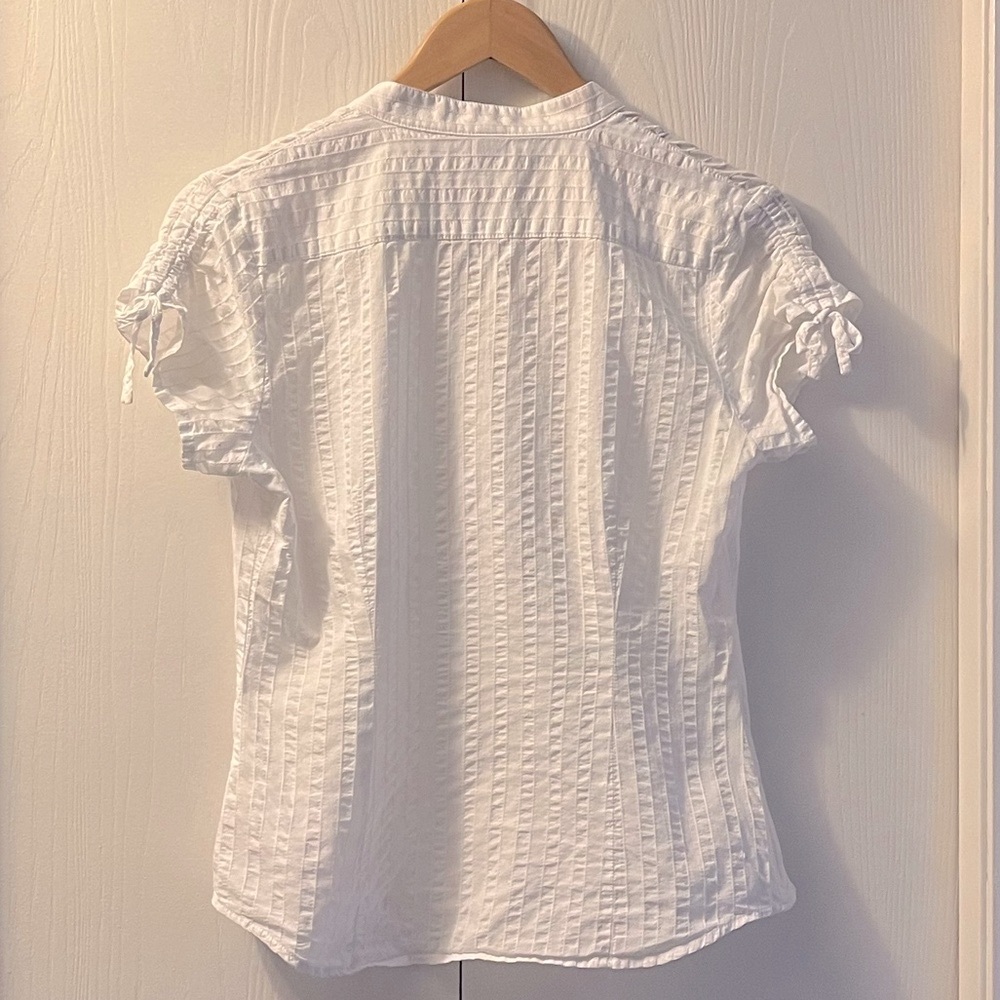 Express White Button Down Women's Shirt - Picture 4 of 4